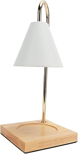 ciciglow Lampe Chauffe-Bougie à intensité Variable avec Base en Bois, Lumière Fondante de Bougie Aromatique Décorative pour Chambre à Coucher et Bureau (White) - Nail Gallerys