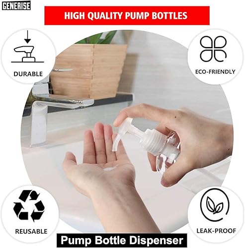 Generise 1 Flacon Distributeur à Pompe de 500 ML – Idéal pour décanter shampooings, crèmes solaires, gels etc - Nail Gallerys