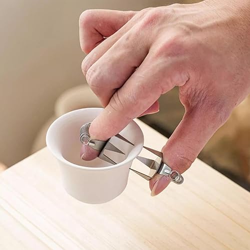 Pince à glaçure en acier inoxydable - 2 clips de glaçage en céramique | outils en émail à immersion des doigts en céramique, pinces légères émaillées pour projets en céramique - Nail Gallerys