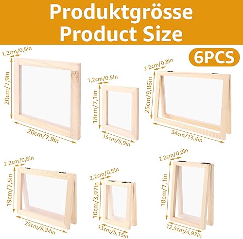 Oungy Lot de 6 pots en papier, 6 tailles, cadres de fabrication de papier, (A4, A5, A6 et A7), cadre de réalisation de papier 25 x 34 cm, cadre de création, kit de sérigraphie, cadre pour art du - Nail Gallerys