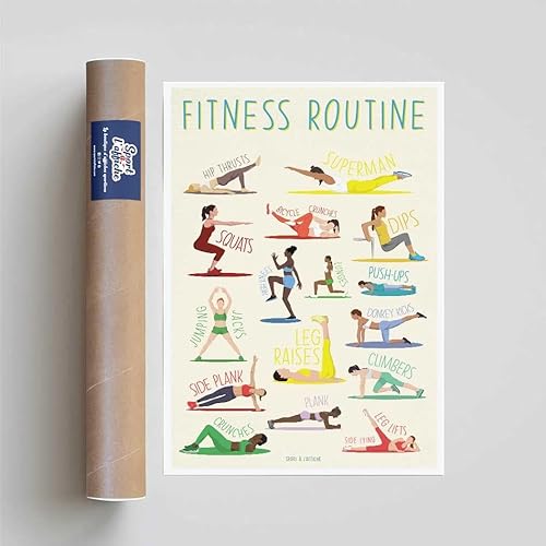 Sport à l'Affiche - Art Poster -Fitness - Fitness routine 40x60 cm - Nail Gallerys