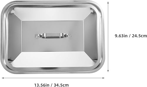 Ciieeo Couvercle de plaque de four profond avec poignée, en acier inoxydable, pour poisson, rectangulaire, pour grillades en plein air, pique-nique - Nail Gallerys