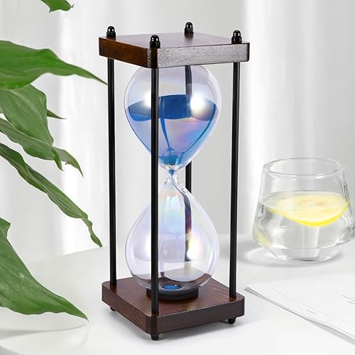 Sablier en bois vintage 60 minutes - Grand sablier décoratif - Décoration moderne pour la maison, la cuisine, le bureau - Nail Gallerys