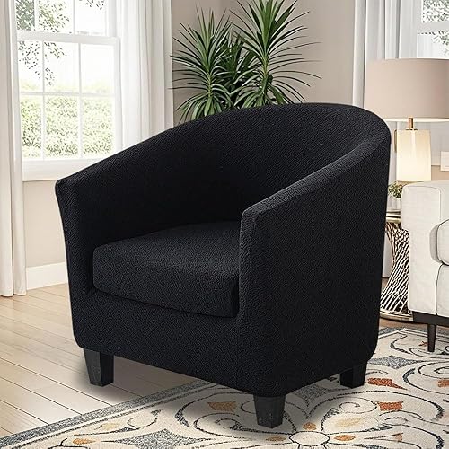 Levoberg Housse de Fauteuil Cabriolet 2 Pièce Extensible Housse de Fauteuil Tullsta Couverture Canapé 1 Place Housse Chaise de Baignoire avec Housse de Coussin Lavable pour Salon Hôtel Noir - Nail Gallerys