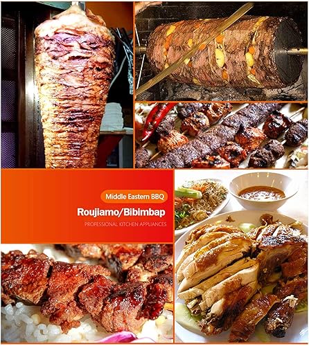 Kebab Machine électrique verticale sans fumée en acier inoxydable avec brûleurs, rôtisserie verticale pour la maison, accessoires de barbecue de cuisine - Nail Gallerys