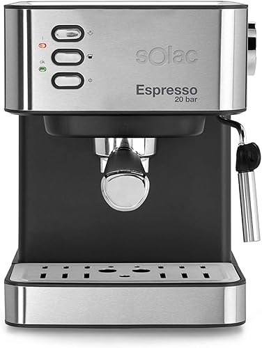 SOLAC CE4481-ESPRESSO, Machine à Expresso CE4481, 20 Bar, 2 en 1 pour dosettes ou café moulu, INOX, Noir - Nail Gallerys