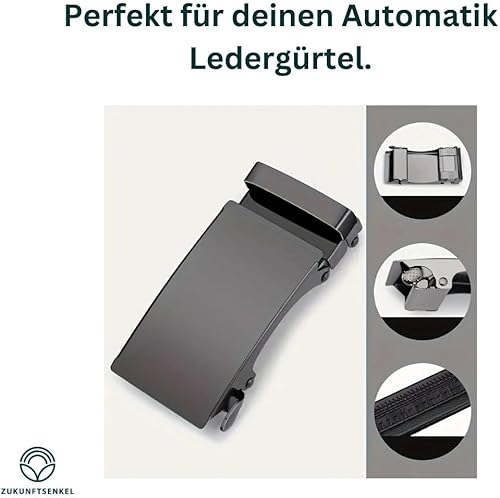 ZUKUNFTSENKEL Boucle de ceinture automatique en métal de 3,8 cm - Boucle de rechange sans trous pour homme - Fermeture à cliquet - Boucle en métal - Nail Gallerys