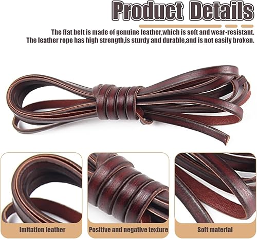 MOLZINY Rouleaux Bande en Cuir Bracelet en Cuir Plat Plat Bande de Cuir Lanière en Cuir Plat 5MM x 5M Plat Ceinture Cuir Cuir Ruban Sangle DIY Cordon Cuir Courroie en Cuir Bricolage Accessoires - Nail Gallerys