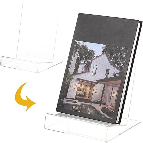 SHOWERORO Présentoir à livres en acrylique grand présentoir à livres chevalet pour bibliothèque bureau maison - Nail Gallerys