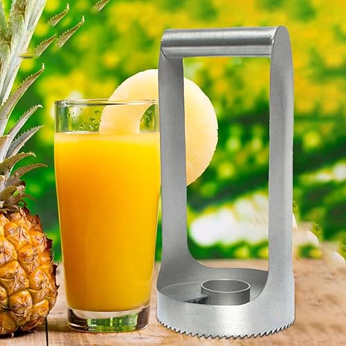 Geonoy Coupe Ananas en Acier Inoxydable, Vide-Ananas, éplucheur pour Un Retrait Facile du Noyau, Machine à Tirer avec Anneau de Couteau Double Couche à Haute efficacité, Outil de Cuisine - Nail Gallerys
