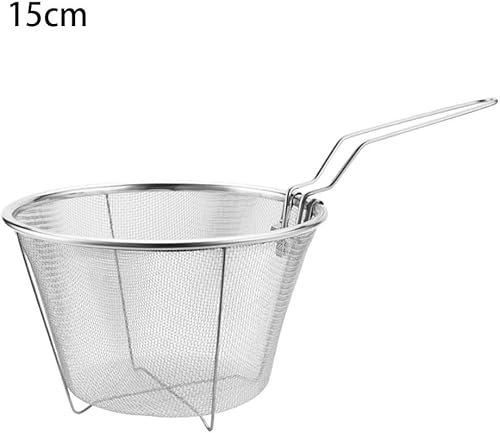 Panier à frire avec poignée ergonomique pour un drainage sûr et efficace de l'huile (acier 201) 18 cm - Nail Gallerys