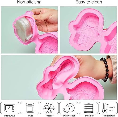 LATRAT Fatima Moule en silicone en forme de lotus dans le palmier Moule à savon en silicone Main de Fatima Moules en résine pour bougies Outils en silicone - Nail Gallerys