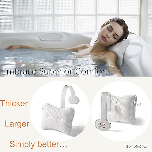 HUGABOW Lot de 2 grands oreillers pour jacuzzi, spa et chaise longue – Coussin universel pour appui-tête et cou, hauteur réglable avec longue sangle, séchage facile avec crochet (lot de 2) - Nail Gallerys