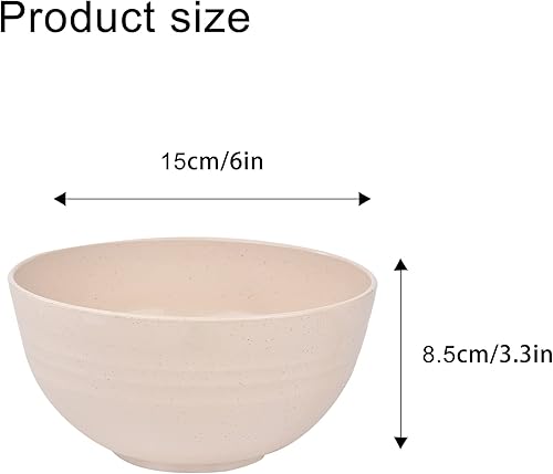 Ensemble de 5 bols en plastique bols à pâtes incassables sans danger pour les aliments Vaisselle légère et réutilisable Vaisselle Récipient à collations pour fruits Bol de camping sain (beige) - Nail Gallerys