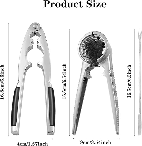 Half Forest 4 Pièces Casse Noix sans Effort Casse Noix Acier Inoxydable Multifonctionnel, Poignée Antidérapante, pour Les Noix, Noix, Noisettes, Amandes, Etc. - Nail Gallerys