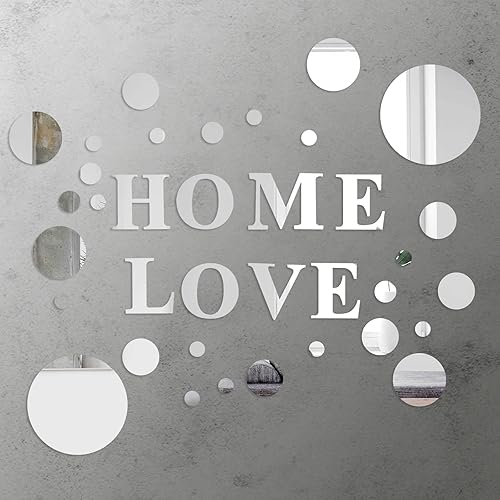 milaosk 34 Pcs Autocollants Muraux Effet Miroir en Acrylique 3D pour Chambre à Coucher - Nail Gallerys