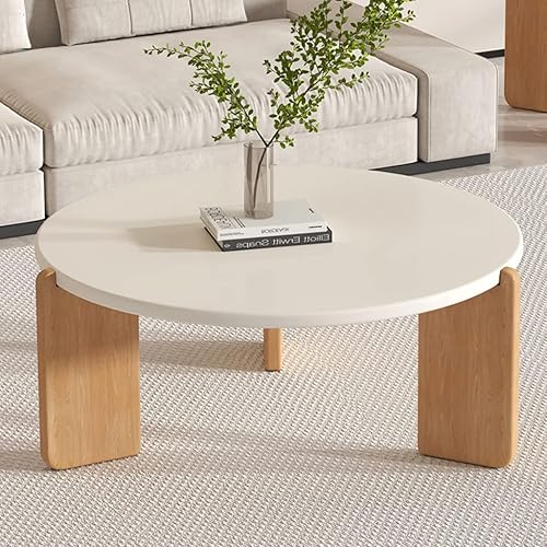 Table basse ronde en bois massif exquise, petite table d'appoint de canapé de salon, table d'appoint multifonctionnelle simple, table de chevet de style wabi-sabi (couleur : B, taille : 50+80 cm) - Nail Gallerys