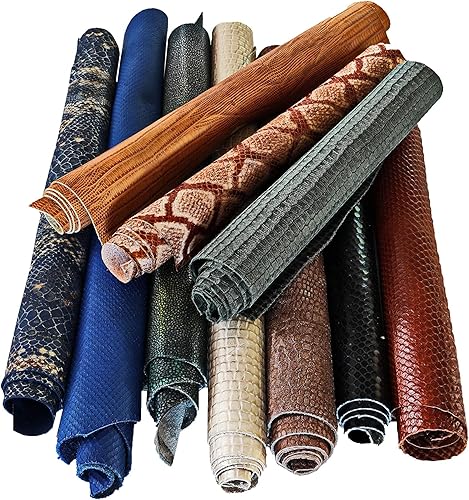 La Garzarara – Chutes de Cuir Unis et à Motifs – Dimensions Minimales 20x25 cm – 1kg – Sélection Aléatoire de Couleurs et Finitions pour Artisanat, Couture et Créations Fait-Main - LAGG32 - Nail Gallerys
