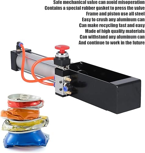 Broyeur de Canettes Pneumatique compacteur canette Broyeur de Canettes à Valve Poussoir à Cylindre, Outil de Recyclage pour Canettes en Aluminium, Sistemas de clasificación de basura - Nail Gallerys