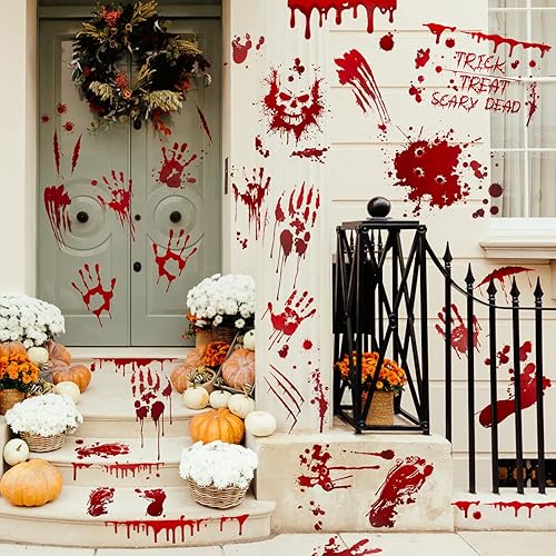 Kiiwah 96 PCS Halloween Autocollant de Fenetre Stickers Halloween Fenetre de Spooky Reutilisable pour Décorations de Fête d'halloween (9 Feuilles) - Nail Gallerys