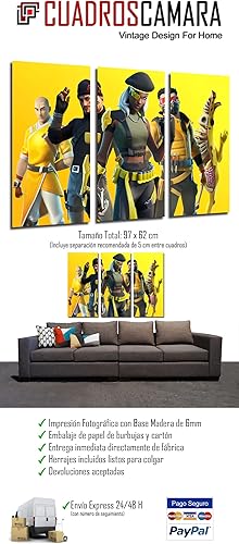 DKORARTE Fortnite, Epic Games, 2017, Tableau moderne photographique, jaune, 97 x 62 cm, réf. 27331 - Nail Gallerys