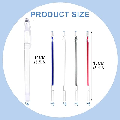 24 PCS Crayon de Marquage pour Tissu - Ensemble Complet de Marqueurs de Couture Effaçables en 4 Couleurs - Accessoire Couture de Qualité - Nail Gallerys