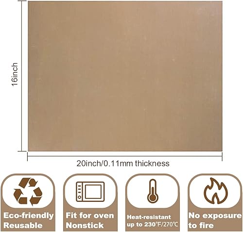 MR.R 3 Pack 0.11mm Épaisseur 16''x20'' PTFE Presse À Chaud Feuille De Téflon Pour Le Transfert De Chaleur Non Collant Réutilisable Haute Résistance Craft Mat. - Nail Gallerys