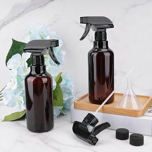 Lot de 2 vaporisateurs vides en plastique - 500 ml - Résistants - Pour solutions de nettoyage, huiles essentielles, cheveux, cuisine (transparent) - Nail Gallerys