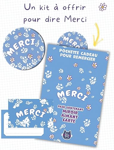 Ticky-Tacky Kit Cadeau Merci Fleurs Pack Carte + Miroir + Aimant Version Fleurs | Cadeau pour la maîtresse, la nounou… - Nail Gallerys