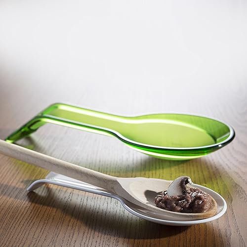 Omada Design Repose-louche composée de deux pièces séparables pour disposer de deux supports en un, Ligne Trendy, Vert, Trasparent et Blanc - Nail Gallerys