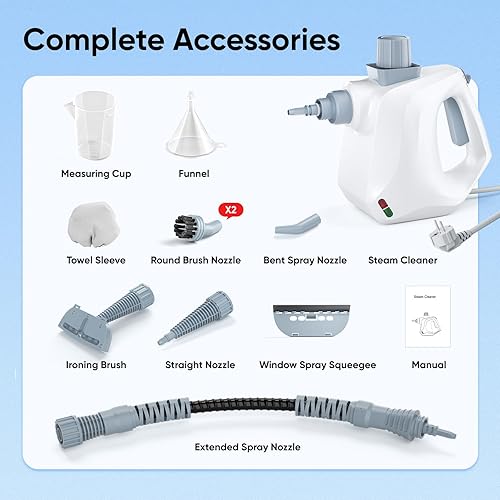 Nettoyeur Vapeur, Nettoyeur Canapé Tissu, Nettoyeur Vapeur Portable Pour La Maison, Multi-usages Avec Verrouillage De Sécurité Avec 10 Accessoires Pour Éliminer La Saleté Et La Graisse, Cuisine, Tapis - Nail Gallerys