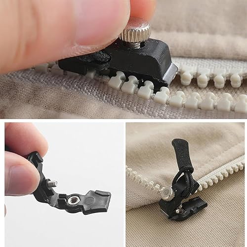 CATOR 9 Pièces Kit Réparation Fermeture Éclair, curseur fermeture eclair, Curseur Fermeture Clipsable Universel Pour Vestes, Manteaux, Valises-Détachables-Faciles à Utiliser - Nail Gallerys