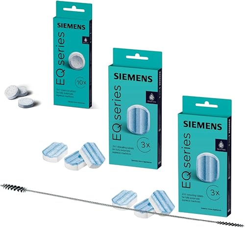 Siemens Lot de 10 pastilles de nettoyage TZ80001 + 6 pastilles détartrantes TZ80002, pour les machines à café de la série EQ - Nail Gallerys