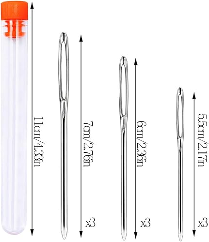 Namner 9 Aiguilles À Coudre À Gros Yeux, 3 Tailles D'aiguille À Coudre À La Main Avec Une Bouteille D'aiguille, Aiguille À Broder En Cuir, Aiguilles À Coudre En Acier Inoxydable - Nail Gallerys