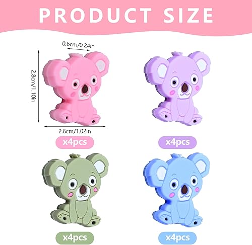 Bekecidi 16 Pièces Bouchons d'aiguille à Tricoter Protecteurs de Points, Capuchon de Pointe de Point de Koala Mignon en Silicone Accessoires de Tricot Couvercle d'extrémité d'aiguille - Nail Gallerys
