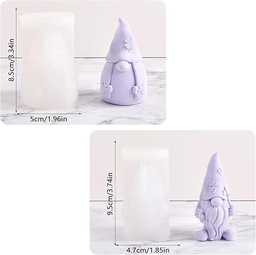 Wondsea 2 Pièces Moules à bougies de Noël en silicone,Moule en Silicone 3D le Père Noël,Bougie Père Noël,moule silicone noel,moule de moulage de savon 3D pour l'artisanat de bougies d'aromathérapie - Nail Gallerys