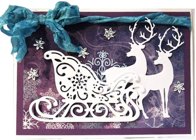 YunTrip Matrice de découpe pour la fabrication de cartes, motif cerf de Noël - Nail Gallerys