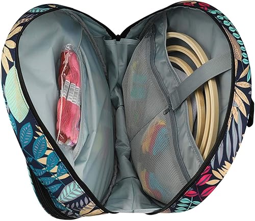 courti Sac à Broder, Sac de Transport Circulaire Portable pour kit d'outils de Point de Croix et Projet de Broderie pour débutants ou Amateurs de Broderie, Organisateur Portable, 40 x 31 x 4 - Nail Gallerys