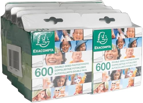 Exacompta - Réf. 12990E - 1 boîte de 600 coins photos transparents - Cristal- sous film par 10 - Emballage dans une boîte distributrice carton. - Nail Gallerys