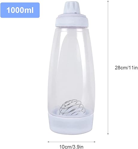 FARYODI Batter Distributeur de pâte 1 l - Distributeur de pâte à crêpes avec couvercle et graduation - Mélangeur manuel pour crêpes, muffins, poffertjes, crêpes et gaufres - Nail Gallerys