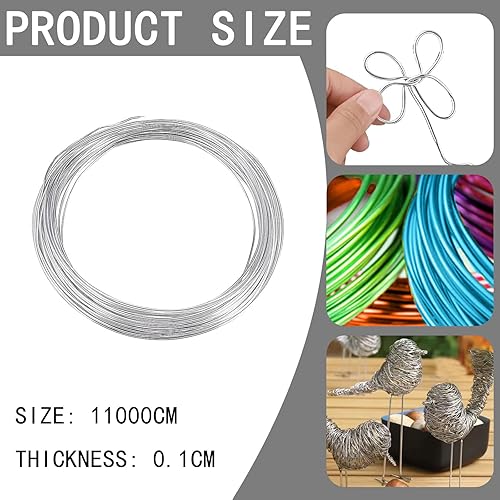 JCUGSBS 1mm Fil Aluminium, 40m Fil d'Artisanat en Aluminium, Flexible Pliable Fil D'Artisanat, pour Fabrication de Bijoux, L'emballage, Fabrication de Modèles, L'artisanat de Sculpture - Nail Gallerys