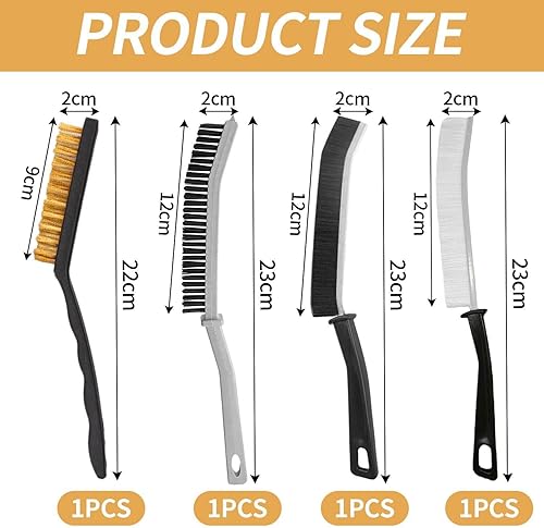 Lot De 4 Brosses De Nettoyage Pour Interstices De Portes Et Fenêtres, Brosse De Nettoyage À Poils Durs, Brosse Pour Rainures, Brosse De Nettoyage D'Angle, Brosse De Nettoyage Polyvalente. - Nail Gallerys