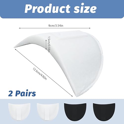 2 Paires Epaulettes, Épaulettes en Éponge Réutilisables, avec Crochet et Boucle, Épaulettes Amovibles en Mousse, Accessoires de Couture, pour Vêtements de Femme, Manteaux, Blazers, T-Shirts - Nail Gallerys