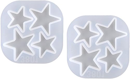 Lot de 2 moules en silicone de Noël en forme d'étoile, réutilisables, moules en résine pour pendentifs, savons, travaux manuels, moules époxy - Nail Gallerys