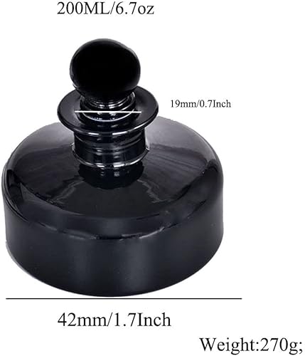 QUUPY Flacon diffuseur rond en verre rechargeable pour aromathérapie, parfum, parfum, accessoires de rechange pour loisirs créatifs, décoration de 200 ml - Nail Gallerys