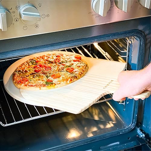 Pelle à Pizza en Bois - Finition Naturelle - Bois de Pin - Bords Biseautés - Pour Pizzas Ø 28-30 cm - Nail Gallerys