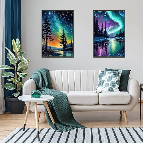 Diamond Painting Broderie Diamant Peinture 6 pièces 30×40 Kit Complet en Perle a Coller Paysage Accessoires 5d Canevas Tableau Enfant Adulte Strass Lot Puzzle Dessin Cadeau Decoration Murale Chambre - Nail Gallerys