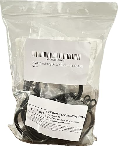 CCUCKY 20 Pièces Anneaux De Rideau avec 36 Crochets en Plastique, Idéal pour Douche et Fenêtre (Noir) - Nail Gallerys