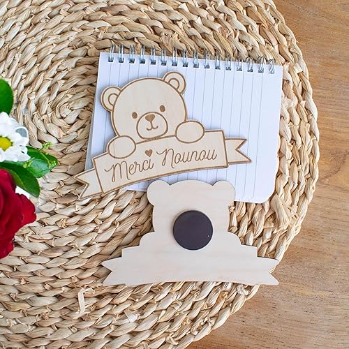 ERNESTINE - Cadeau Nounou Merci Magnet - idée Cadeaux Original pour nounous assmat Atsem - idées Fin d'année contrat Travail Noël de Nounou Femme nourrice - Accessoire personnalisé - Nail Gallerys