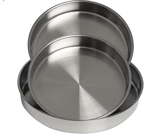 Almina Tepsi Lot de 3 plaques de cuisson en acier inoxydable 28/32/36 cm - Nail Gallerys